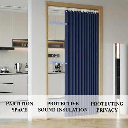 Rynx | Waterproof and Scratch-Resistant Folding Door Curtain - Versatile for Kitchen, Office, Dining Room, Living Room, Bedroom | Invisible Partition, Easy Care, Polyester and Oxford Fabric, All-Season Modern Style with Magnetic Closure