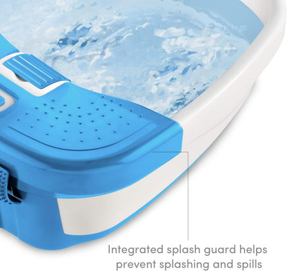 Rynx | Bubble Bliss Deluxe Foot Bath with Heat, Massaging Arch, 3 Acupressure Attachments, Splash Protection, Raised Nodes Holding Bubbles