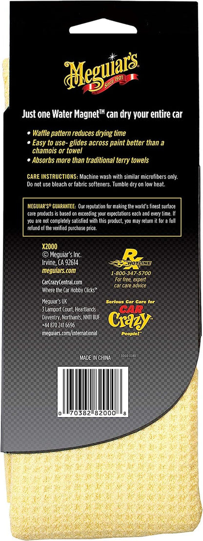 Rynx | Meguiar's X2000 Water Magnet Microfiber Drying Towel, 1 Pack, Yellow, 22" x 30