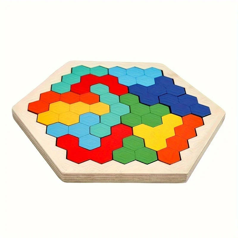 Rynx | HexaFun 3D hexagonal wooden puzzle game – Educational STEM toy for children