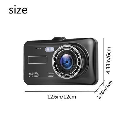 Rynx | A6T 4-inch 170° Wide Angle Full HD 1080P Car DVR Dual Lens Dash Cam Rear Camera Video Recorder with Touch Screen