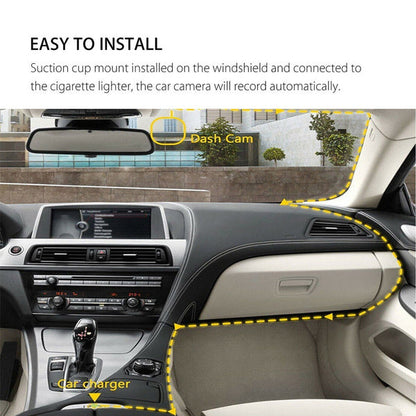 Rynx | A6T 4-inch 170° Wide Angle Full HD 1080P Car DVR Dual Lens Dash Cam Rear Camera Video Recorder with Touch Screen
