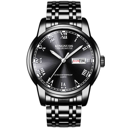 Rynx | Transnational Hot Double Calendar Steel Belt Watch Business Non-mechanical