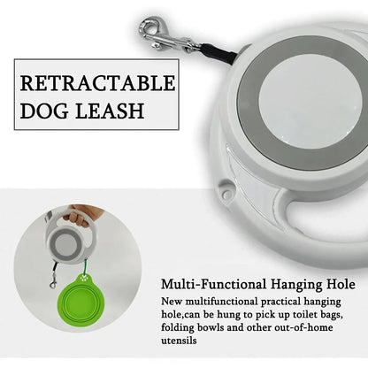 Rynx | 5m Retractable Dog Leash with Anti-Slip Handle and One-Handed Brake for Small to Medium Dogs