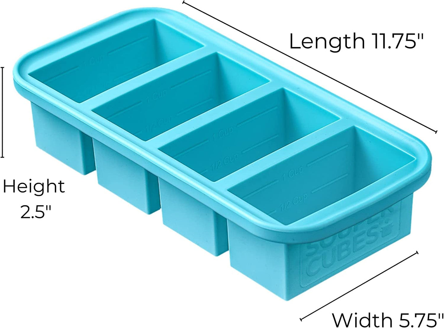 Rynx | Souper Cubes 1-cup Extra-Large Silicone Freezer Tray With Lid