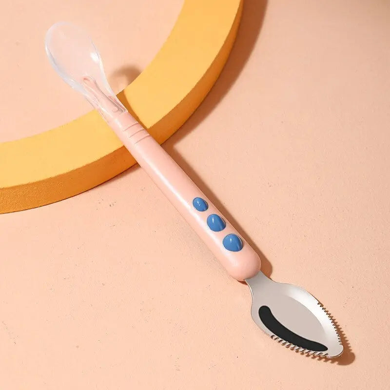 Rynx | Baby spoon with scraper — double-sided fruit preparation tool