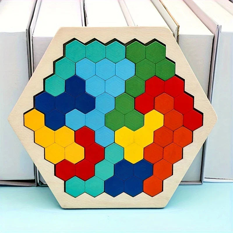 Rynx | HexaFun 3D hexagonal wooden puzzle game – Educational STEM toy for children