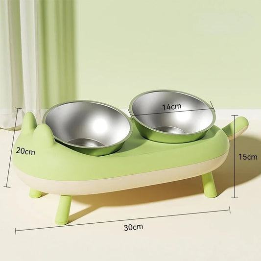 Rynx | Stainless Steel Double Bowl Feeder