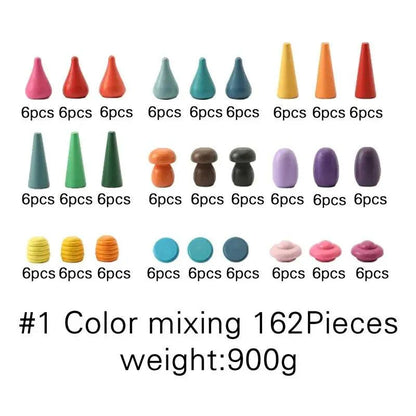 Rynx | Colorful Wooden Building Blocks Set for Creative Learning and Logical Development