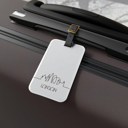 Rynx | Elegant Explorer's London Luxe Acrylic Luggage Tag Set with Adjustable Leather Strap - Travel in Style!