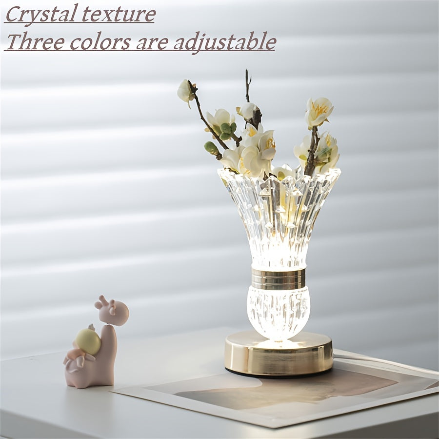 Rynx | CrystalGlow - Modern LED Crystal Table Lamp with Dimmer Lighting