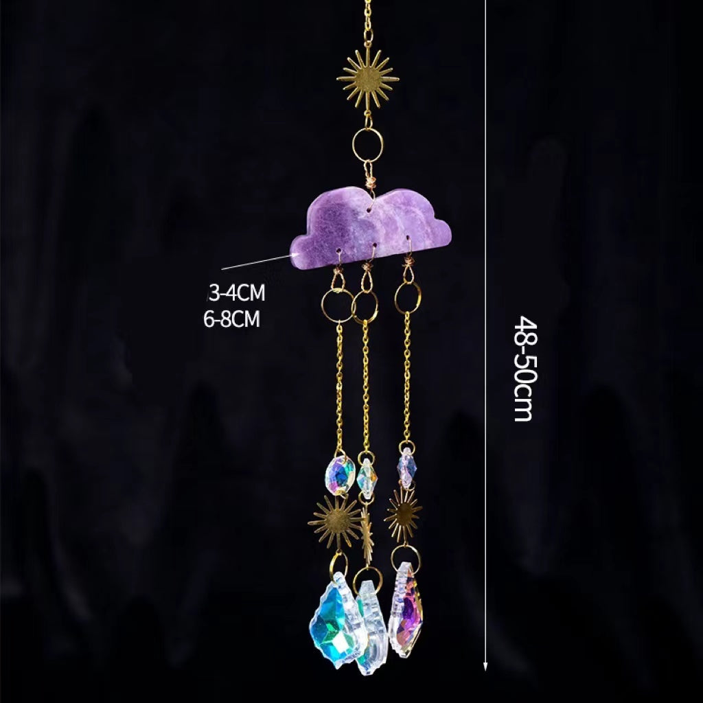 Rynx | Crystal Cloud Solar Collector Wind Chimes Christmas Pendant Hanging Chain