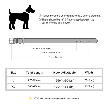 Rynx | 2" Wide Spiked Leather Dog Collar Adjustable for Pitbull, Bulldog and Large Dogs