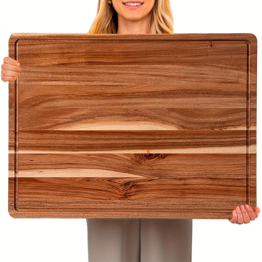 Rynx | XXL Acacia Extra Large Cutting Board – Premium Kitchen Chopping Board for Meal Prep, Cheese Serving, and Food Presentation – Durable, Easy to Clean, Crack & Scratch Resistant
