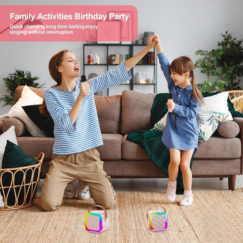 Rynx | Mini Karaoke Machine for Kids & Adults, Portable Bluetooth Speaker with Wireless Microphones and Fun Voice Change Features