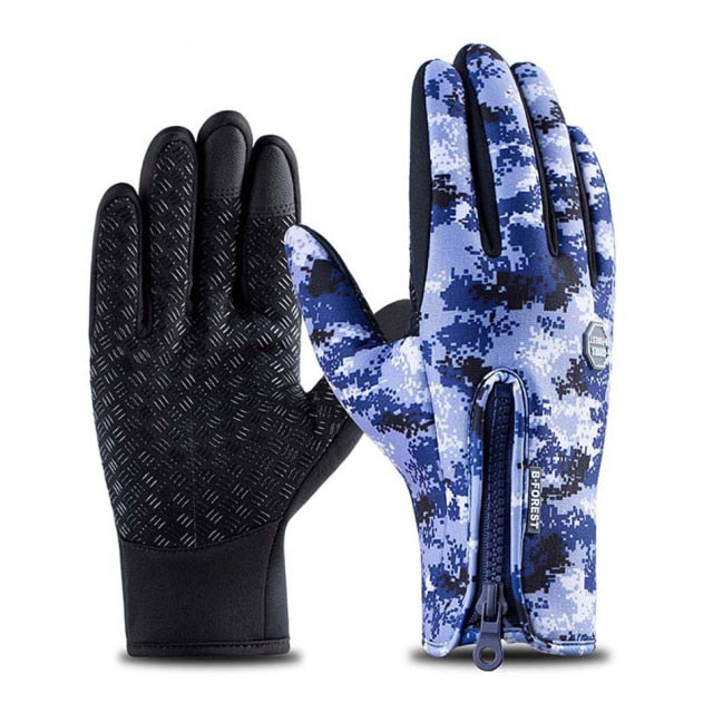 RYNX | Thermal Waterproof Gloves Camouflage pattern Blue S