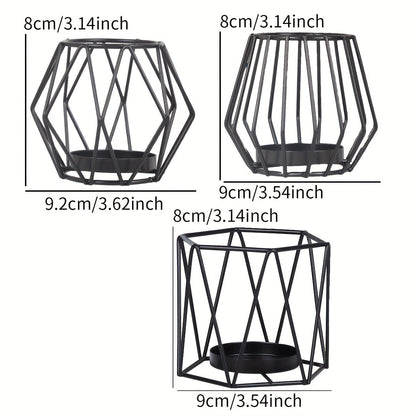Rynx | Golden Metal Candle Holder Set - Stylish Table Decoration