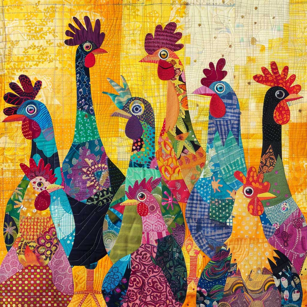 Rynx | Abstract Yellow Chicken Quilt