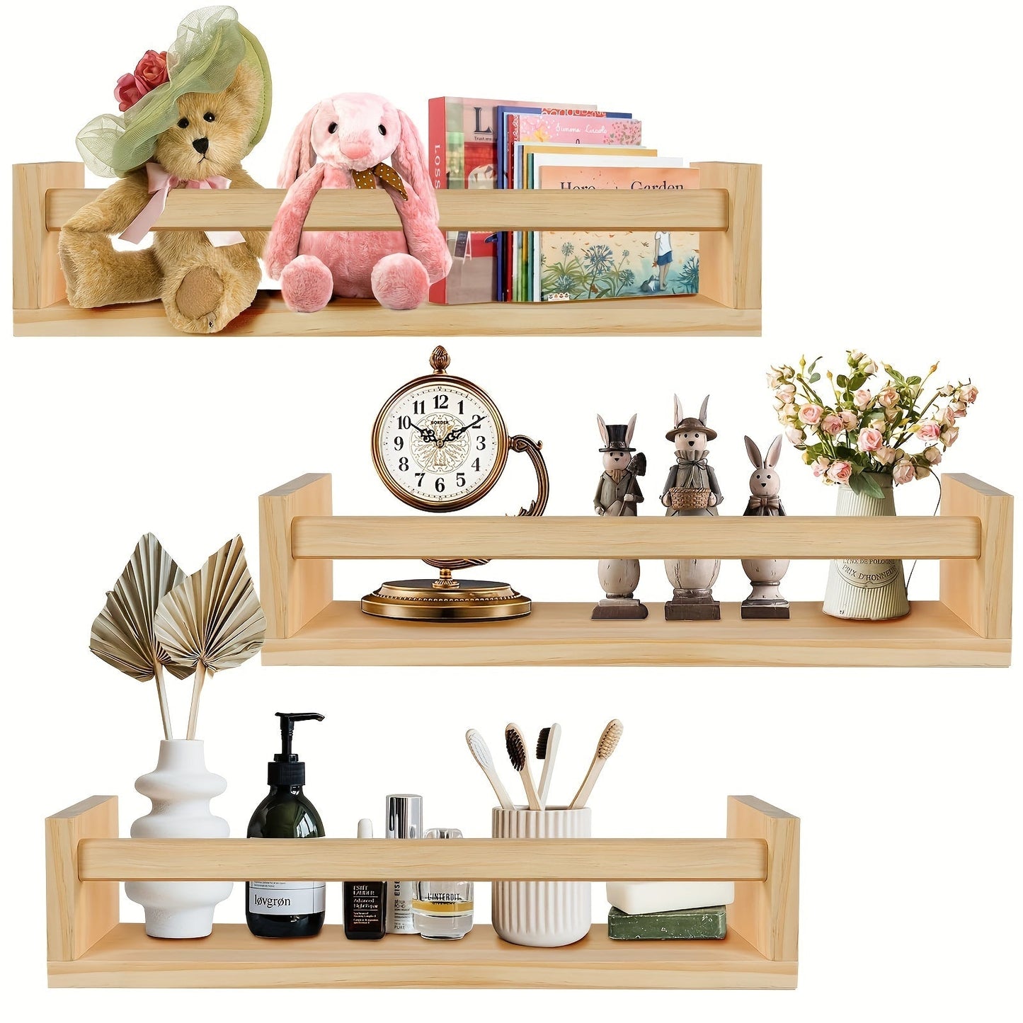Rynx | FloatShelf - Floating Wood Bookshelf for Living Room Decor