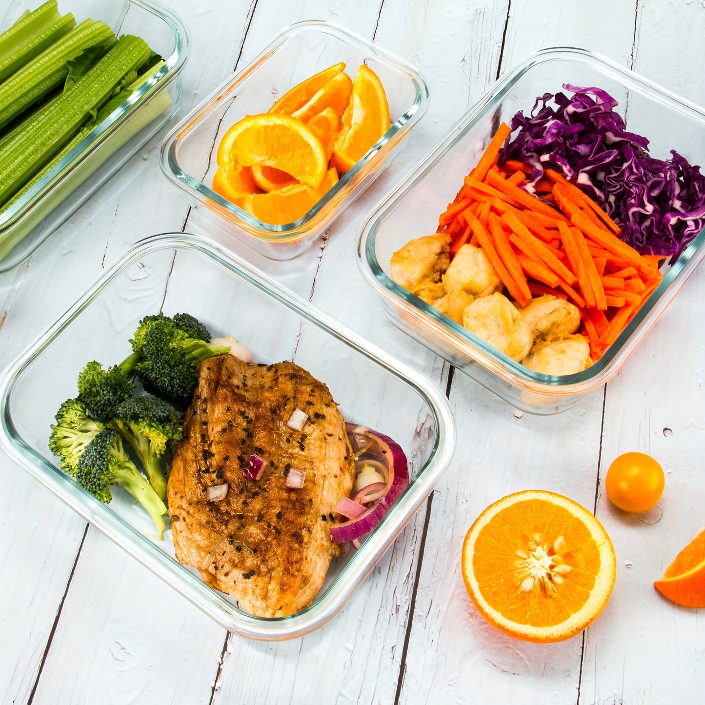Rynx | 10-Pack Glass Meal Prep Containers Set with Airtight Lids – Durable Food Storage & Glass Lunch Boxes for Home, Kitchen, Office