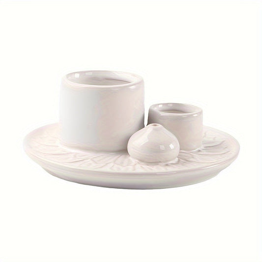 Rynx | Multifunctional Morandi Color Ceramic Candle Holder - Incense Sticks and Home Decoration