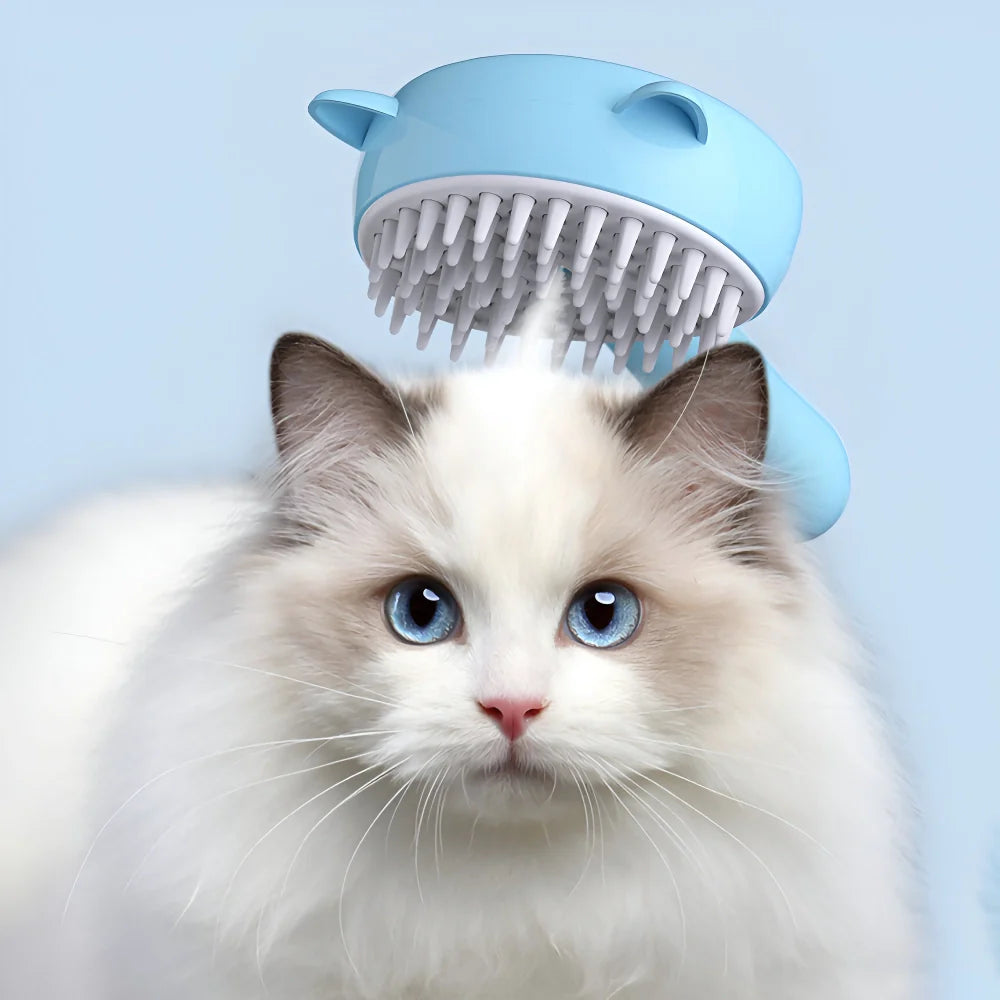 Rynx | 3-in-1 pet care electric steam brush with massage and hair removal jaws