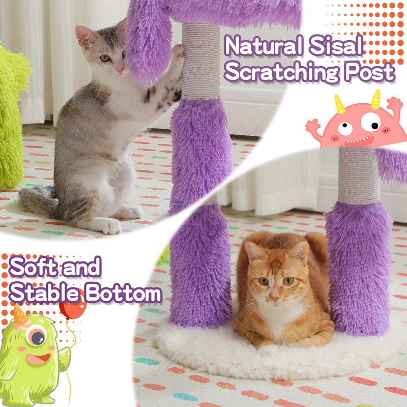Rynx | 2-in-1 Monster-Themed Cat Tree with Sisal Scratching Posts and Large Condo