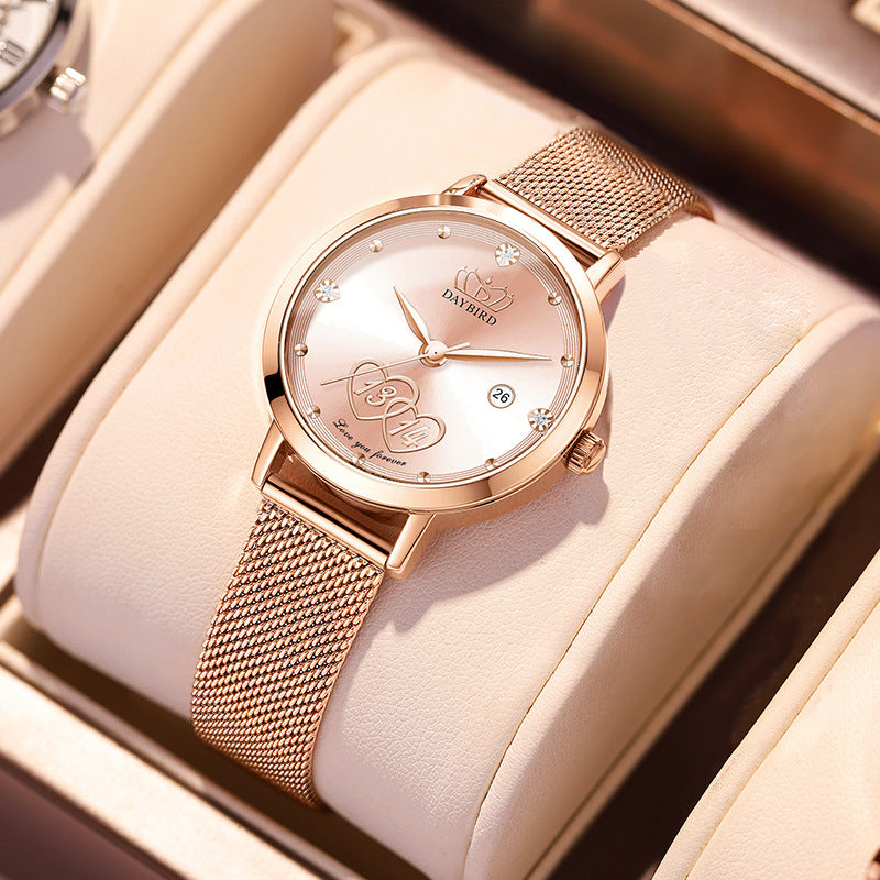 Rynx | Lifelong Valentine's Day Women's Japanese Movement Calendar Quartz Watch