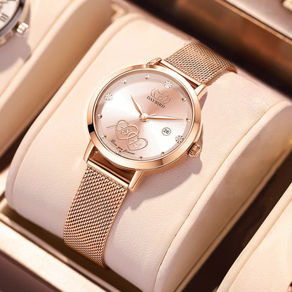 Rynx | Lifelong Valentine's Day Women's Japanese Movement Calendar Quartz Watch