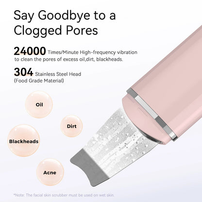 Rynx | Ultrasonic Skin Scrubber | Deep Cleansing Facial Peeling Spatula | Pore and Blackhead Removal Tool