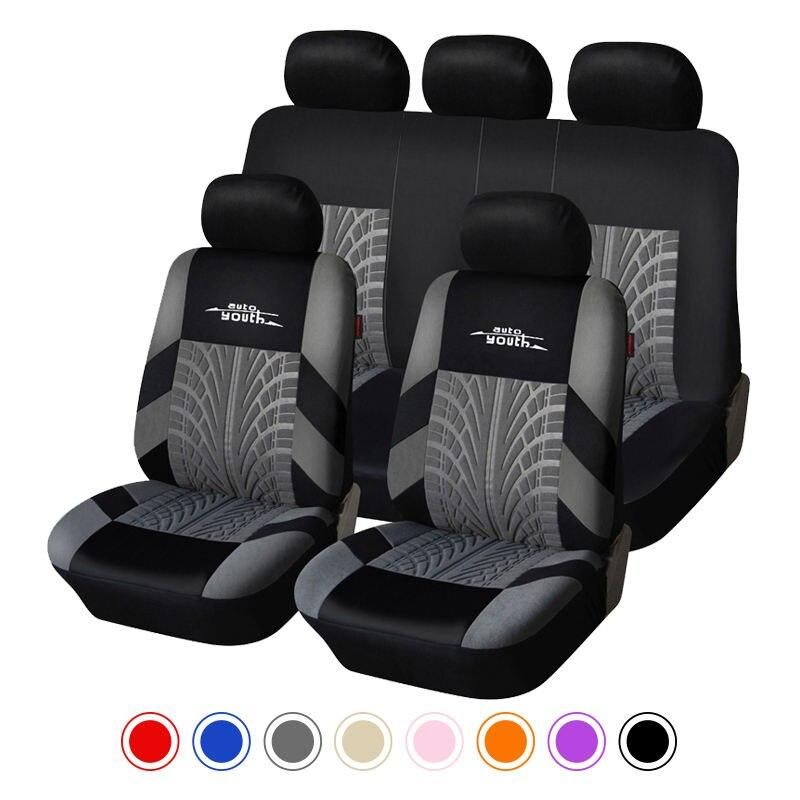 Rynx | Universal Fit Embroidered Car Seat Cushions with Tire Track Detail
