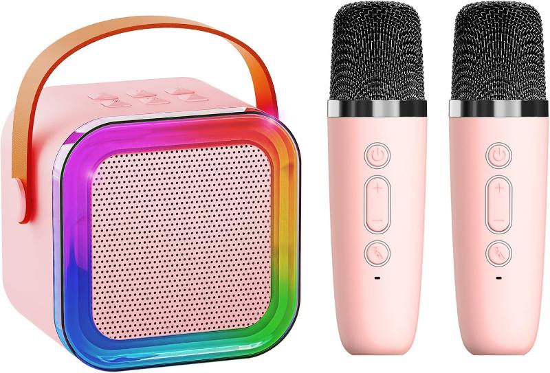 Rynx | Mini Karaoke Machine for Kids & Adults, Portable Bluetooth Speaker with Wireless Microphones and Fun Voice Change Features