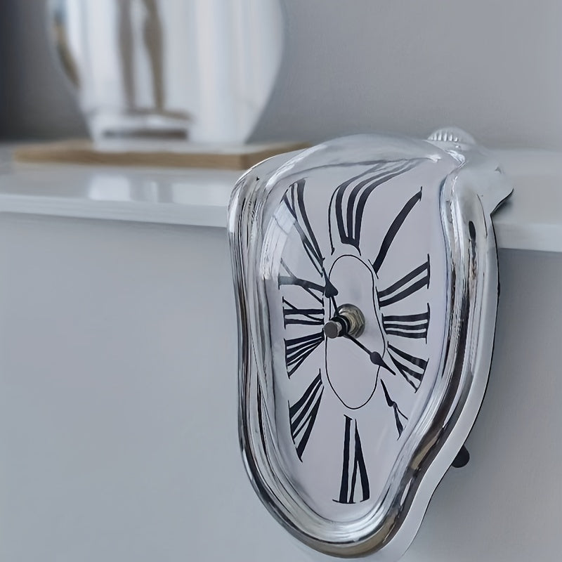 Rynx | Surrealist Bent Roman Wall Clock - Stylish Melting Clock for Home Decoration