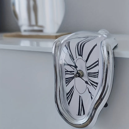 Rynx | Surrealist Bent Roman Wall Clock - Stylish Melting Clock for Home Decoration
