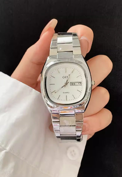 Rynx | Simple Steel Belt Watch Women Large Dial Square Watch