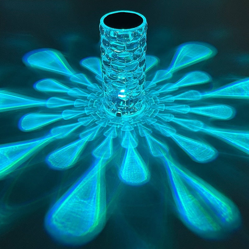 Rynx | Nordic Crystal Lamp USB Table Lamps Bedroom Touch Dimming Atmosphere Diamond Night Light Rose Projector Lamp Decor
