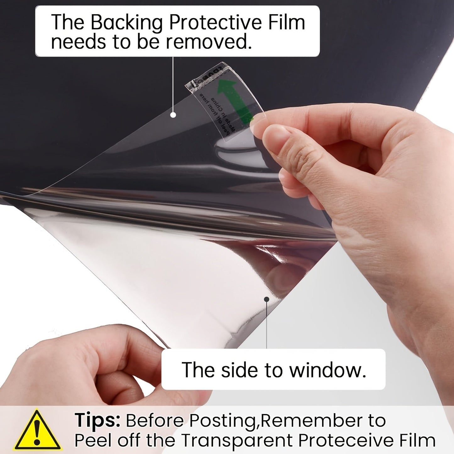 Rynx | Classic One Way Privacy Window Film - 3mil PVC, Peel and Stick Sun Blocking Reflective Mirror Film with Anti-UV - Daytime Privacy for Home and Office
