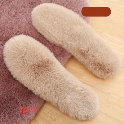 RYNX | Winter Sheepskin Insoles Wool Warm Light brown 3 PCS