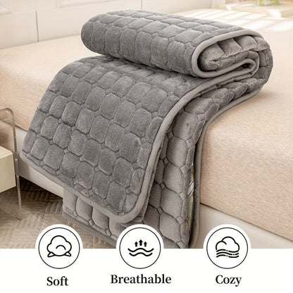 Rynx | Luxurious Solid Color Thick Milk Velvet Mattress Cover - Soft, Comfortable, Breathable Bedding Pad for Restful Sleep in Bedroom, Guest Room, Dorm, and Hotel