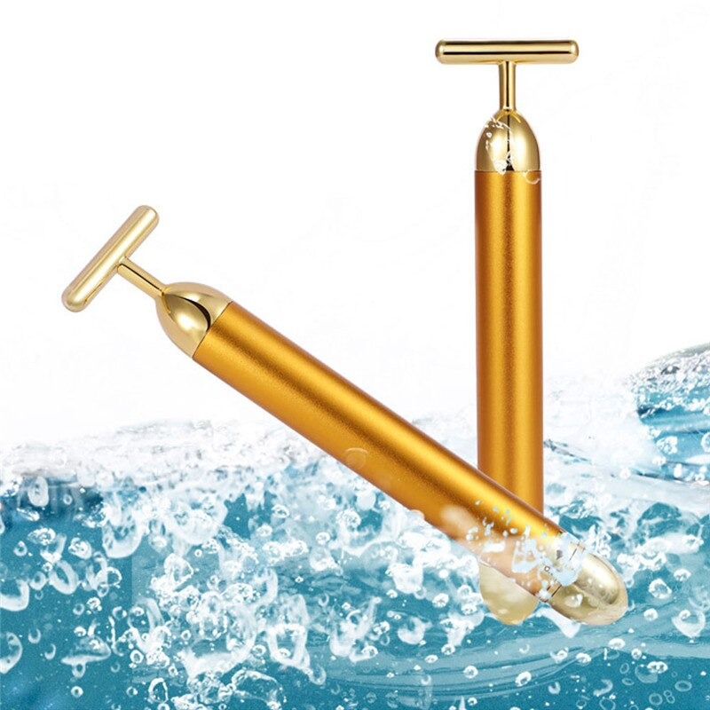 Rynx | GlowBar 24K Gold Face Roller | T-Massager | Skin Tightening & Anti-Aging