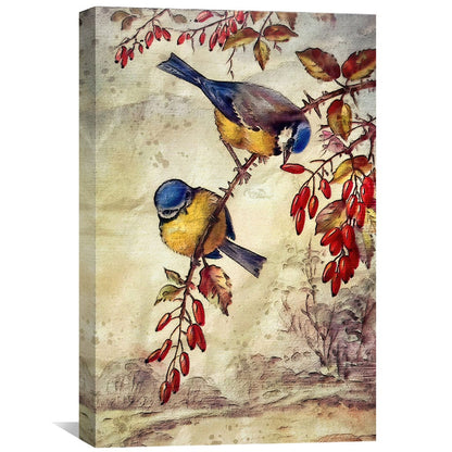 Rynx | Autumn Blue Birds Canvas