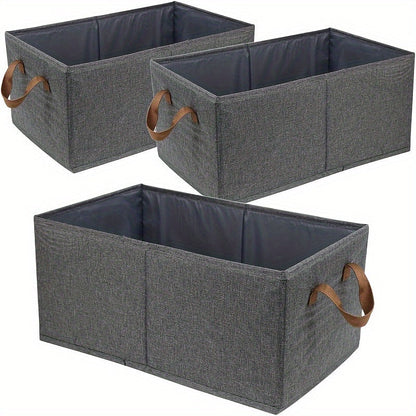 Rynx | Set with 3 Foldable Storage Baskets – Large Capacity with Sturdy Handles