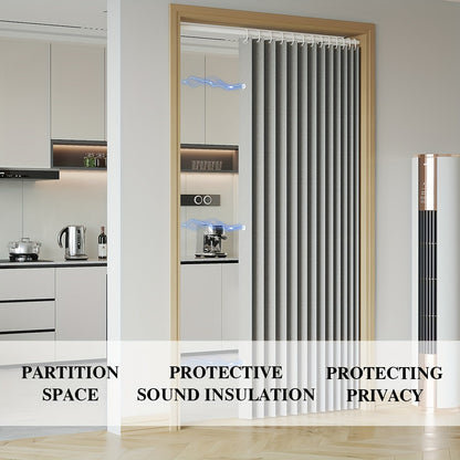 Rynx | Waterproof and Scratch-Resistant Folding Door Curtain - Versatile for Kitchen, Office, Dining Room, Living Room, Bedroom | Invisible Partition, Easy Care, Polyester and Oxford Fabric, All-Season Modern Style with Magnetic Closure