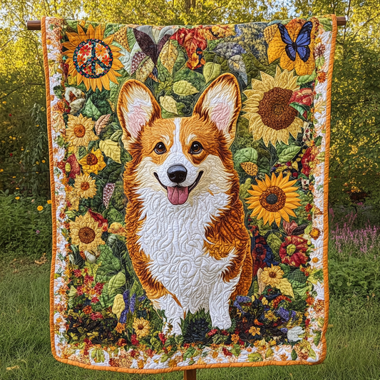 Rynx | Corgi Garden Joy Quilt