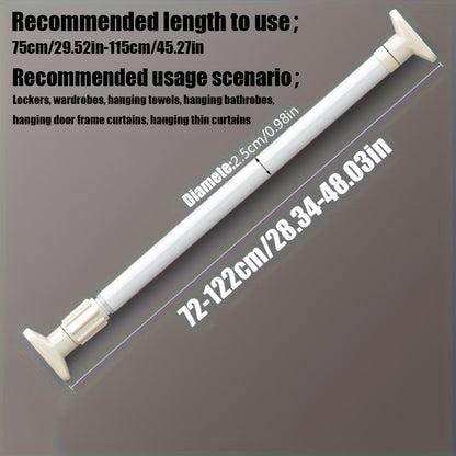 Rynx | Adjustable Tension Curtain Rod - Heavy-Duty, No-Drill Extendable Rod for Shower, Closet, Window, Towel Rack - Metal and Plastic Home Accessory