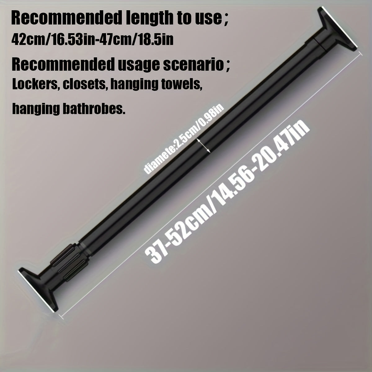 Rynx | Adjustable Tension Curtain Rod - Heavy-Duty, No-Drill Extendable Rod for Shower, Closet, Window, Towel Rack - Metal and Plastic Home Accessory