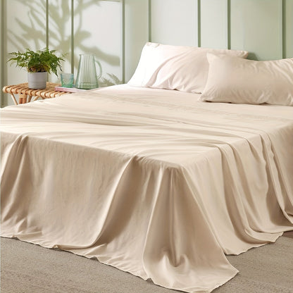 Rynx | 4 Piece Luxurious Microfiber Sheet Set – 14" Deep Pocket, Pinch Pleat Design, Shrink and Fade Resistant, Soft and Comfortable Bedding with Pillowcase, Flat and Fitted Sheets, All-Season Dorm Bedding