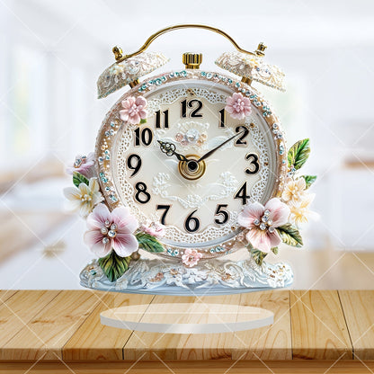 Rynx | GlamTime - Luxury Acrylic Flower Alarm with Gemstone Accents