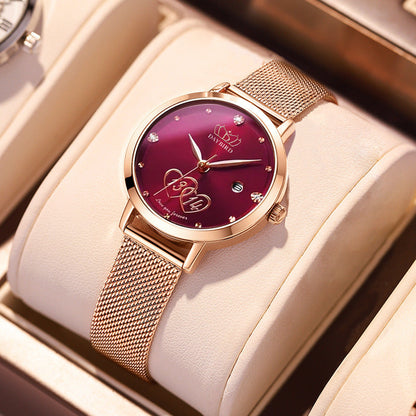 Rynx | Lifelong Valentine's Day Women's Japanese Movement Calendar Quartz Watch