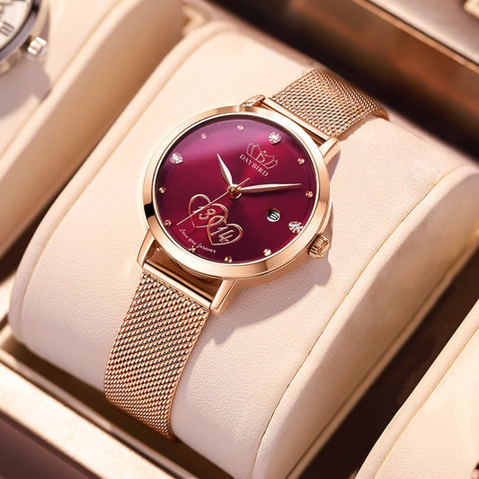 Rynx | Lifelong Valentine's Day Women's Japanese Movement Calendar Quartz Watch